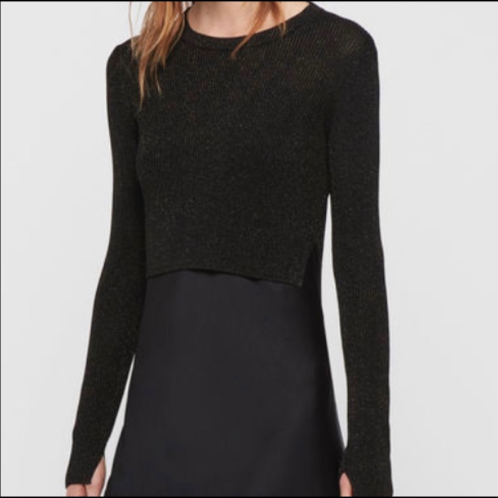 All Saints Metallic Crop Sweater